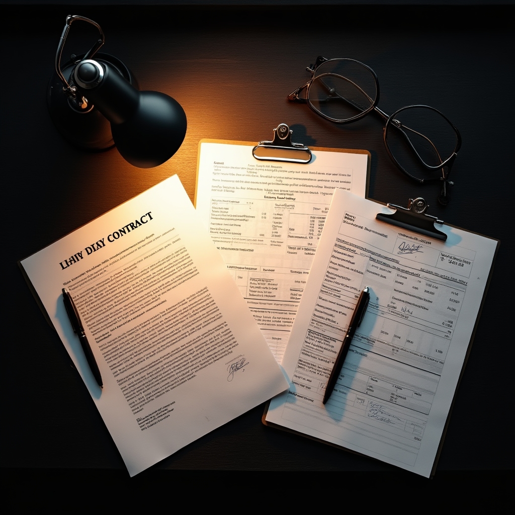 Organized financial documents and folders on a desk
