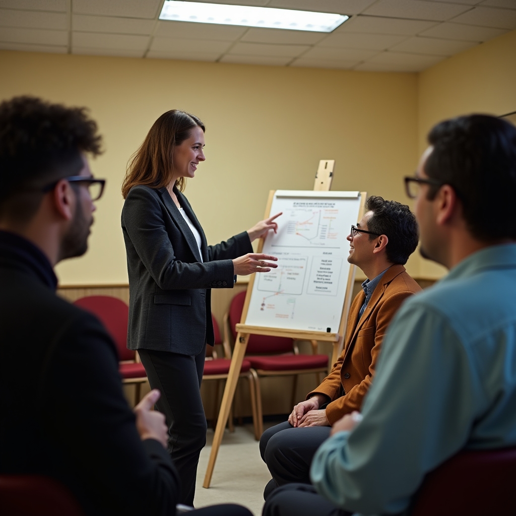 Group attending financial rights education session